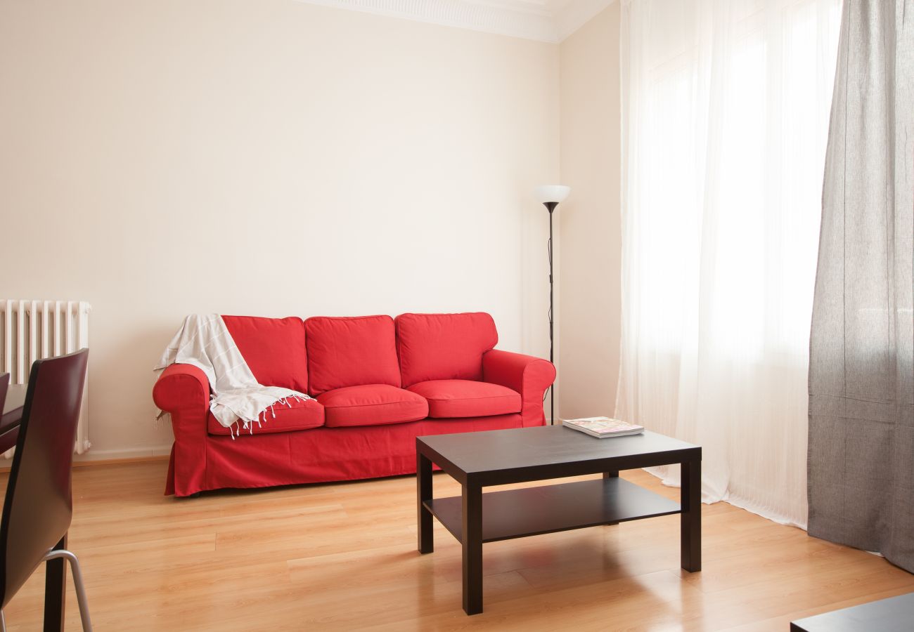 living room of apartment in Vallcarca with views to the mountains