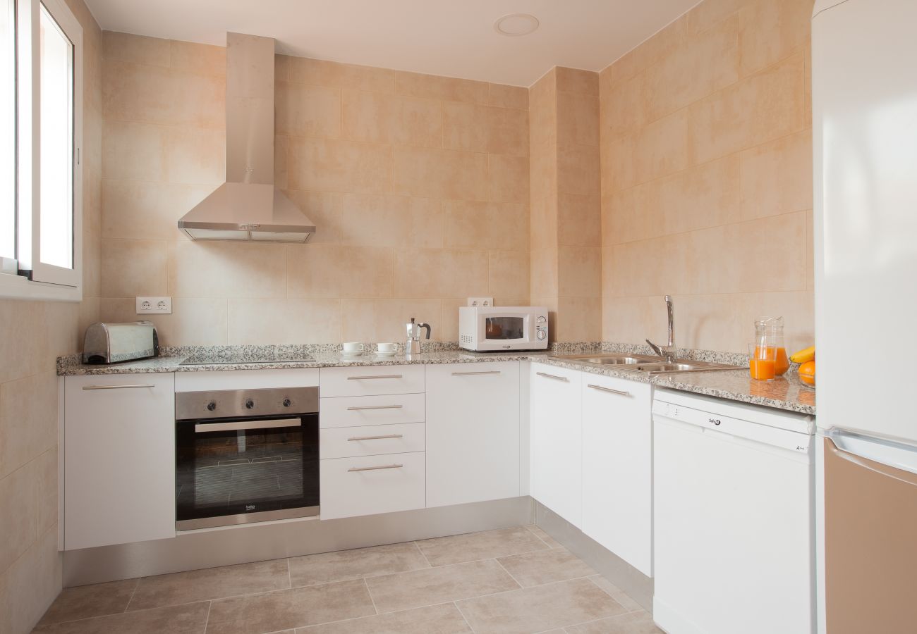 kitchen of apartment in Vallcarca with views to the mountains