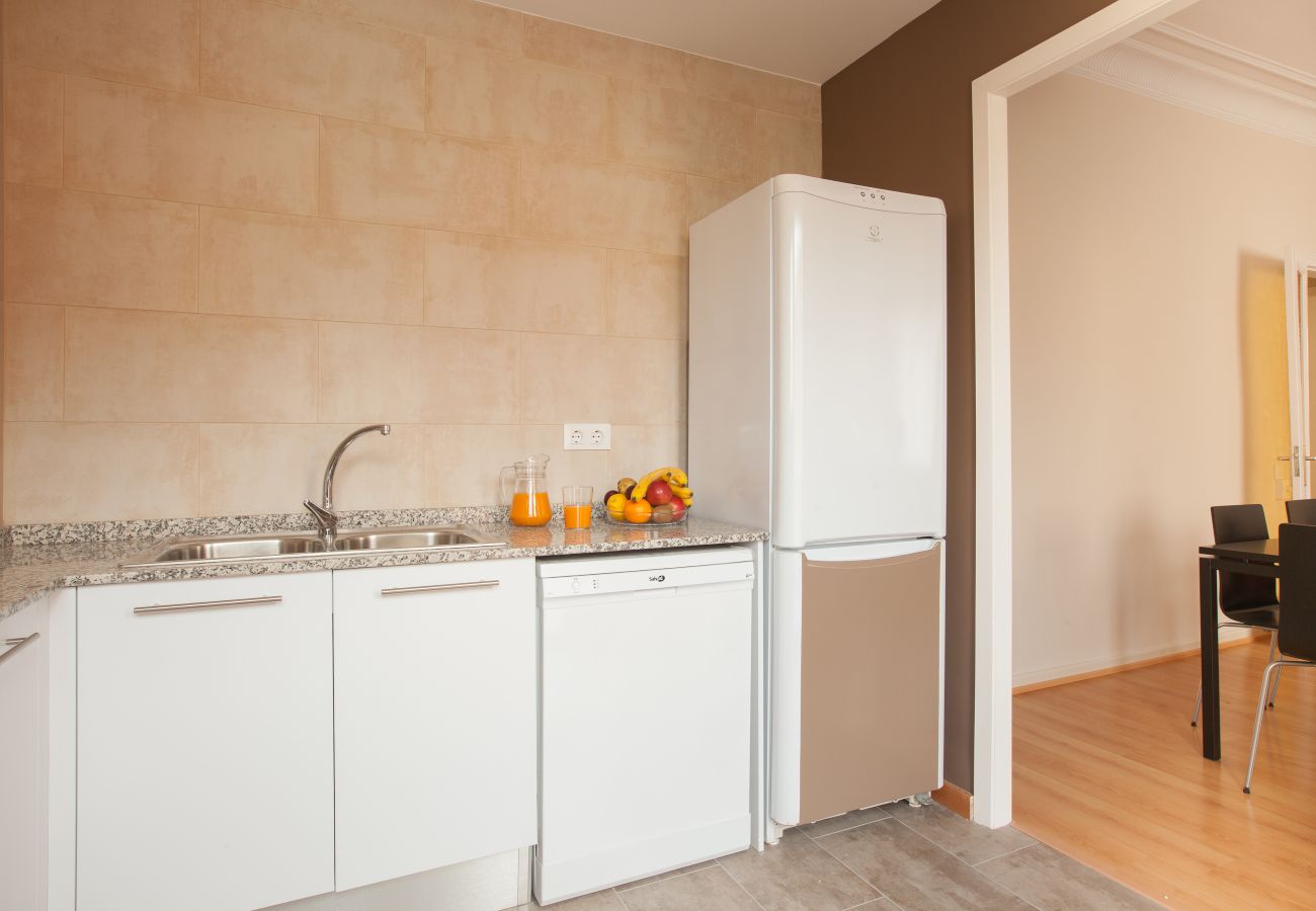 kitchen of apartment in Vallcarca with views to the mountains