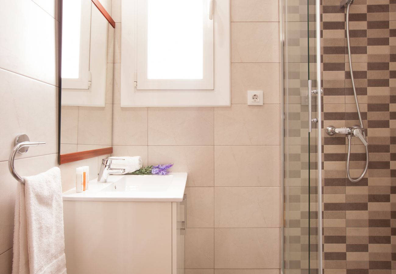 bathroom of apartment in Vallcarca with views to the mountains